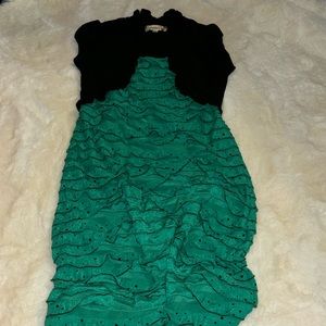 speeckless  black and green sparkly girls dress